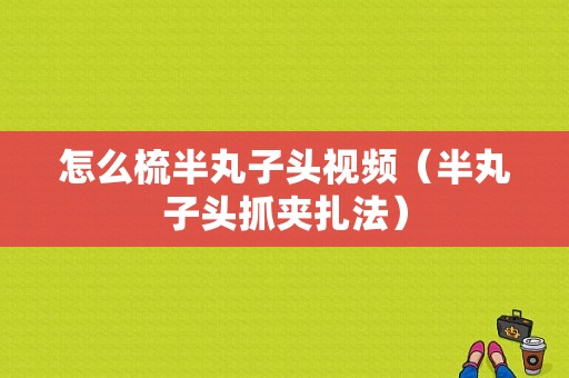 怎么梳半丸子头视频（半丸子头抓夹扎法）