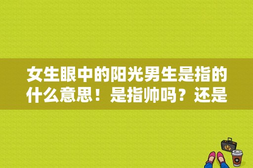 女生眼中的阳光男生是指的什么意思！是指帅吗？还是有什么明确的含义,什么是阳光型男孩子