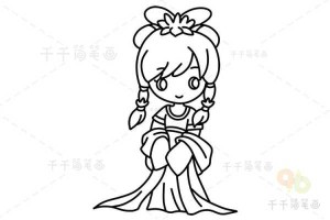 简笔画古代公主怎么画,怎么画古代公主的头发图片