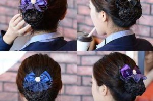 服务员头花怎么戴,工作头花怎么戴才好看图片
