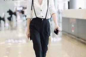 西装背带裤扎什么头发好看,穿背带裤配什么发型女