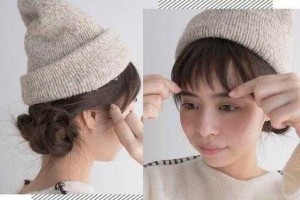 中长发怎样戴毛线帽子才好,中长发怎么梳头好看