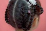 彩带脏辫怎么编教程（小孩配汉服的发型）