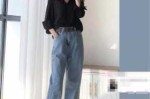 宽松阔腿裤搭配什么上衣,宽松牛仔裤配什么上衣女图片