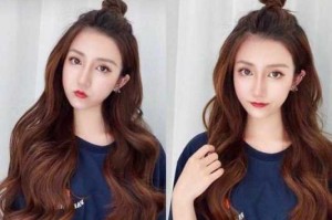 齐刘海怎么扎半丸子头（半双丸子头怎么扎）