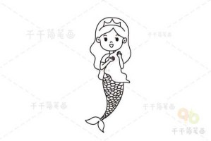 美人鱼发型怎么编（简笔画美丽的人鱼公主的画法）