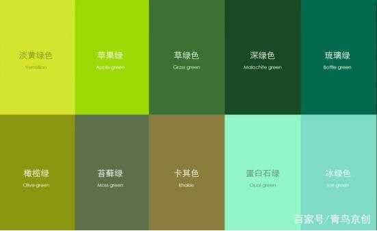 淡绿色是用什么颜色调,灰绿色最佳配色表