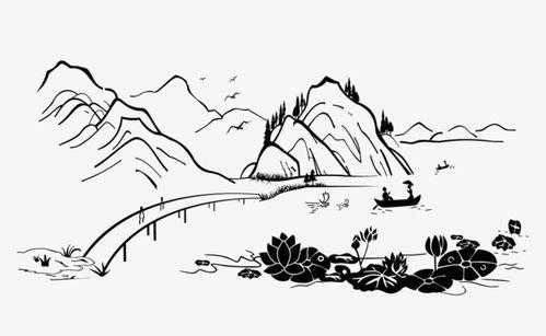 怎么手绘小桥流水山水风景简笔画,水纹怎么画简单又好看