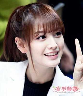 扎高马尾前面头发怎么剪才好看,长刘海怎么扎马尾好看图片