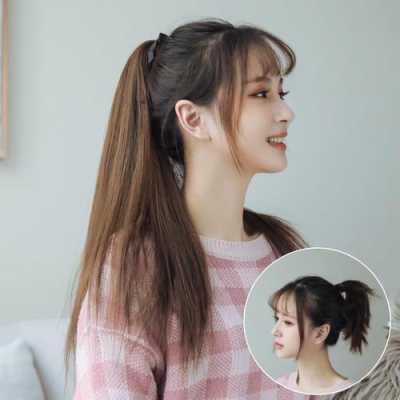 假马尾怎么带（如何绑假马尾（绑式假马尾）？我本身的头发就很长……需要详细步骤！附图最好）