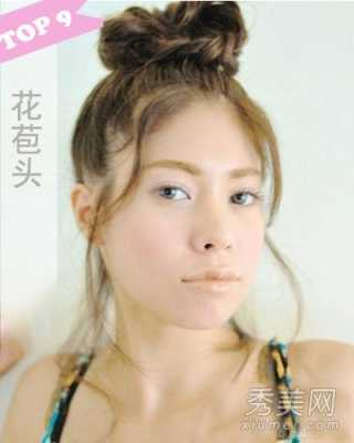 额头窄太阳穴凹陷怎样扎丸子头,额头窄平适合什么发型女