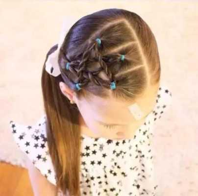 小孩盘辫子的简单方法,小孩的头发怎么盘好看图片