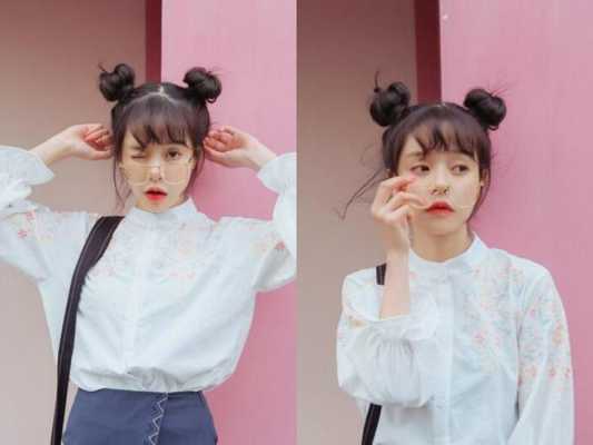 头大怎么扎丸子头,日系双丸子头怎么扎