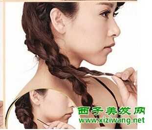 斜麻花辫怎么扎好看,斜后背发型怎么抓头发