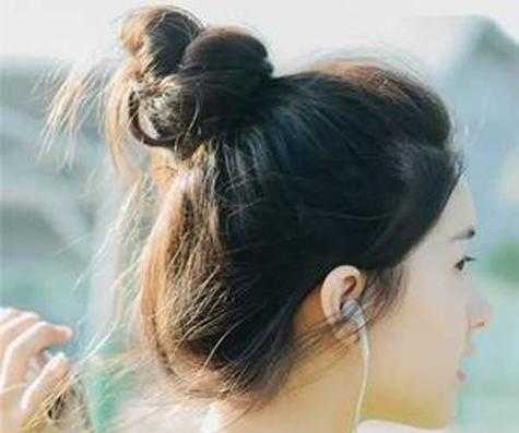 舞蹈生丸子头发际线高怎么办,高额头怎么扎丸子头图片