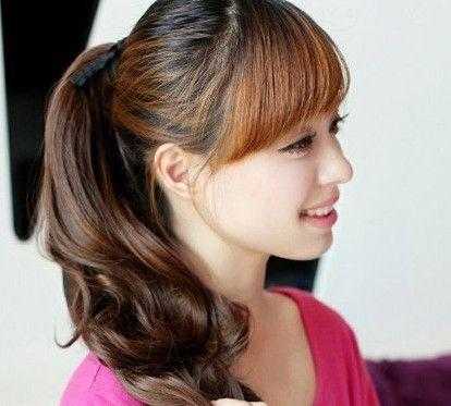 扎高马尾留什么刘海好看,什么刘海扎马尾好看女