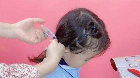 3-6岁幼儿园简单发型短发扎法,儿童头发短怎么扎好看又简单图片