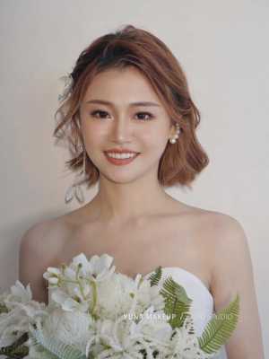 短发新娘如何拍婚纱照更好看,短发怎么弄新娘头图片