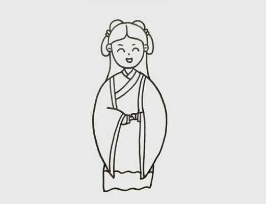简笔画古代公主怎么画,怎么画古代公主的头发图片